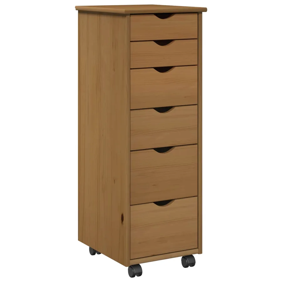 Cabinet roulant avec roue Marron miel 34 x 39 x 93,5 cm - 2
