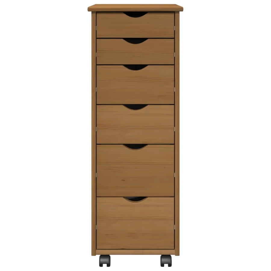 Cabinet roulant avec roue Marron miel 34 x 39 x 93,5 cm - 5