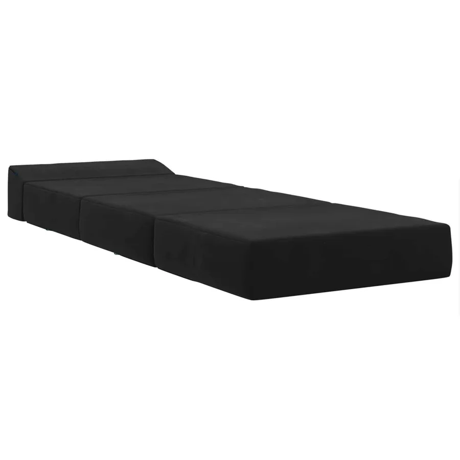 Canapé-lit pliable Noir 200 x 70 x 15 cm Velours - 2