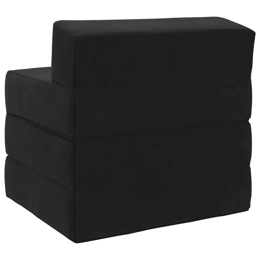 Canapé-lit pliable Noir 200 x 70 x 15 cm Velours - 4