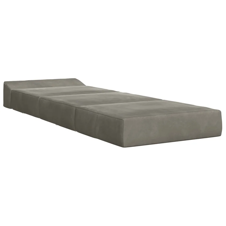 Canapé-lit pliable Gris clair 200 x 70 x 15 cm Velours - 3