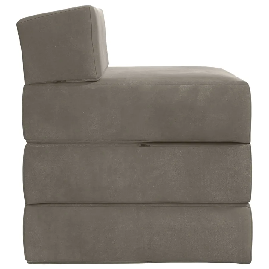 Canapé-lit pliable Gris clair 200 x 70 x 15 cm Velours - 4