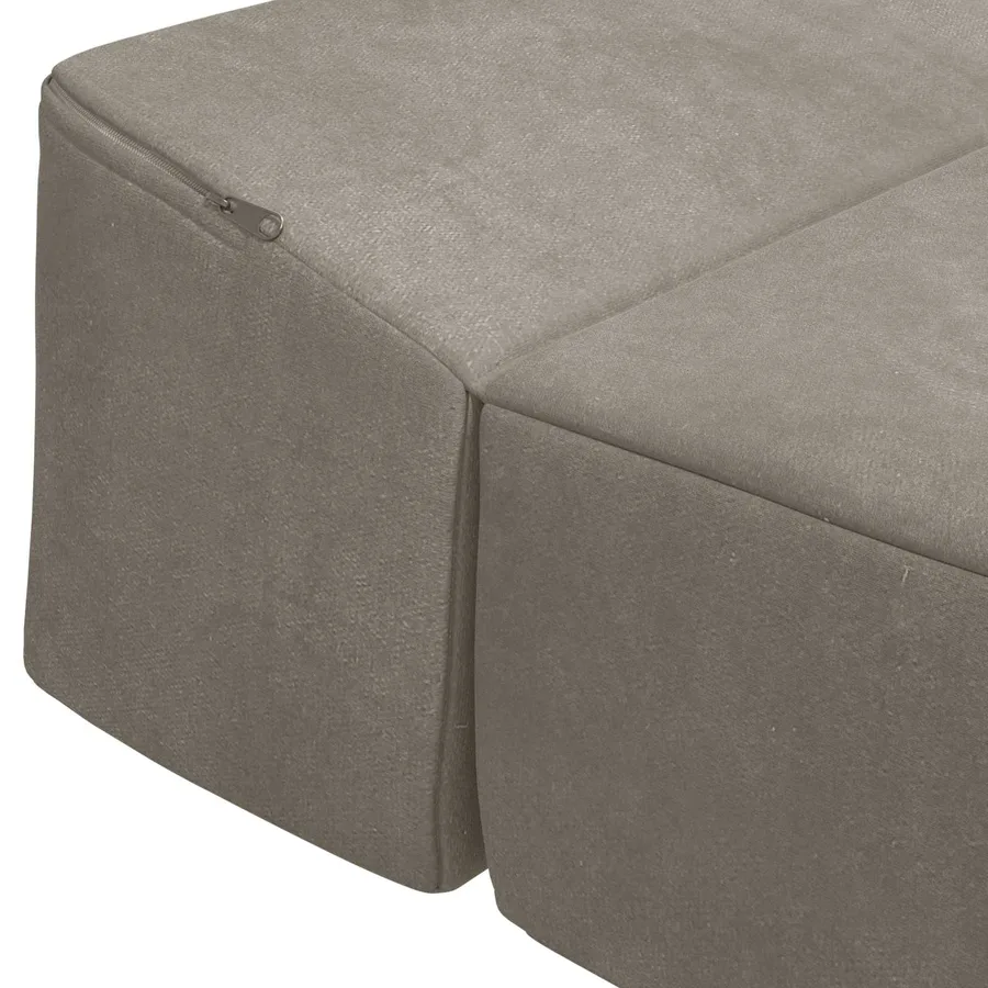Canapé-lit pliable Gris clair 200 x 70 x 15 cm Velours - 6