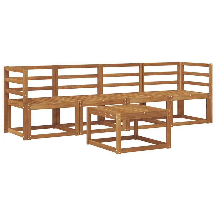 Ensemble de canapés d'extérieur 5 pcs Naturel - 2
