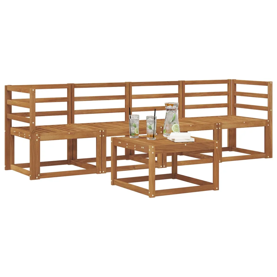 Ensemble de canapés d'extérieur 5 pcs Naturel - 3