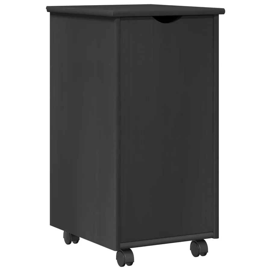Cabinet roulant Gris 34 x 39 x 65,5 cm Bois de Pin Massif - 2