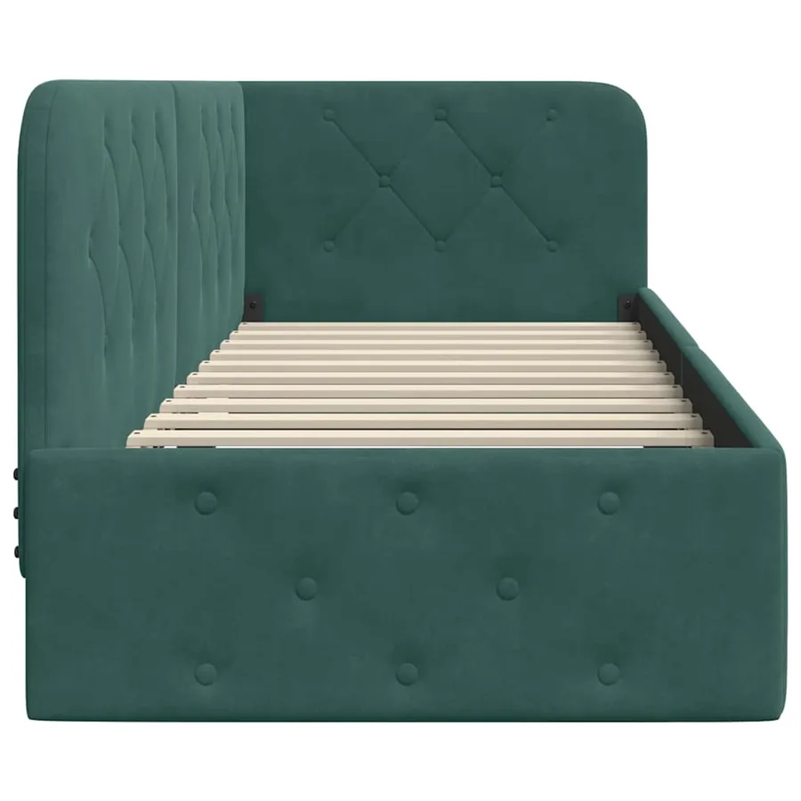 Cadre de lit d'angle Vert foncé 80 x 200 cm Velours - 6