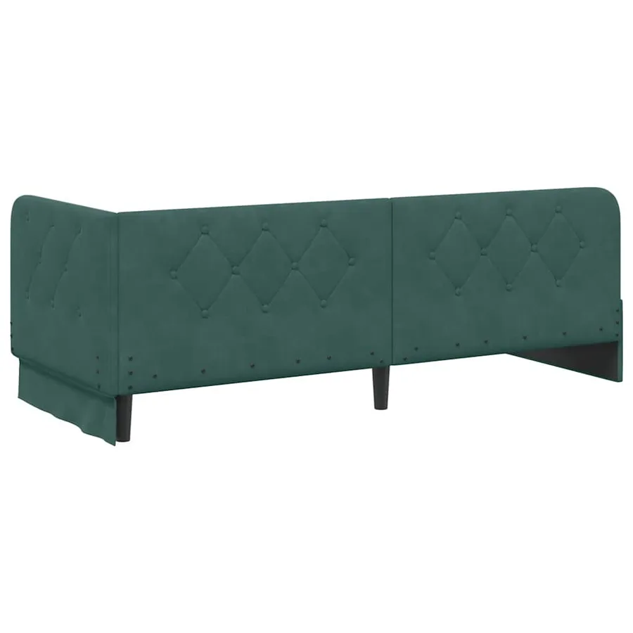 Cadre de lit d'angle Vert foncé 80 x 200 cm Velours - 7
