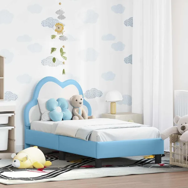 Cadre de lit pour tout-petit avec tête de lit Bleu 70 x 140 cm