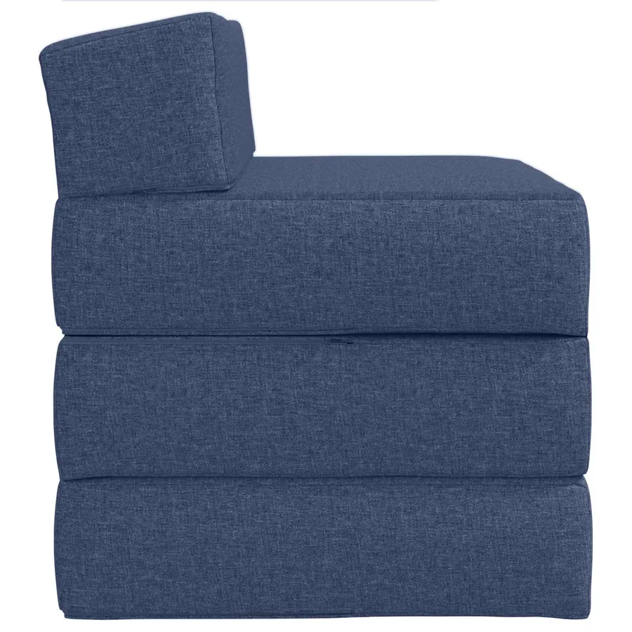 Canapé-lit pliable Bleu 200 x 70 x 15 cm Tissu - 4