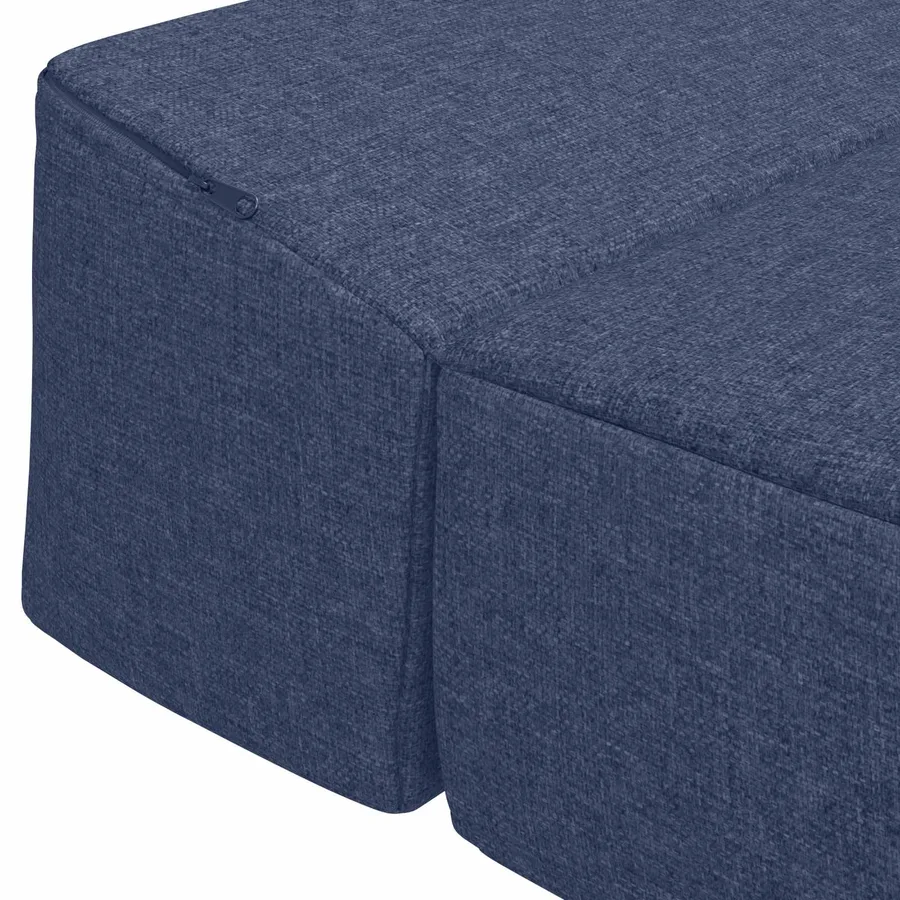 Canapé-lit pliable Bleu 200 x 70 x 15 cm Tissu - 6