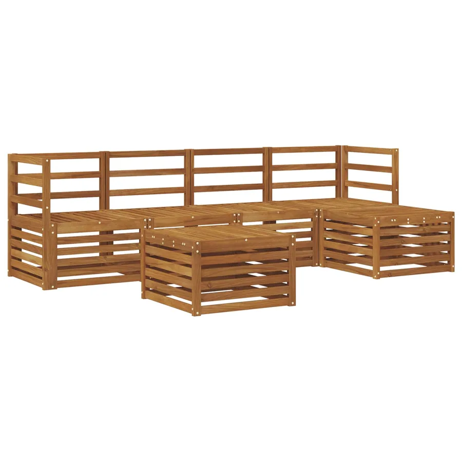 Ensemble de canapés d'extérieur 6 pcs Naturel - 2