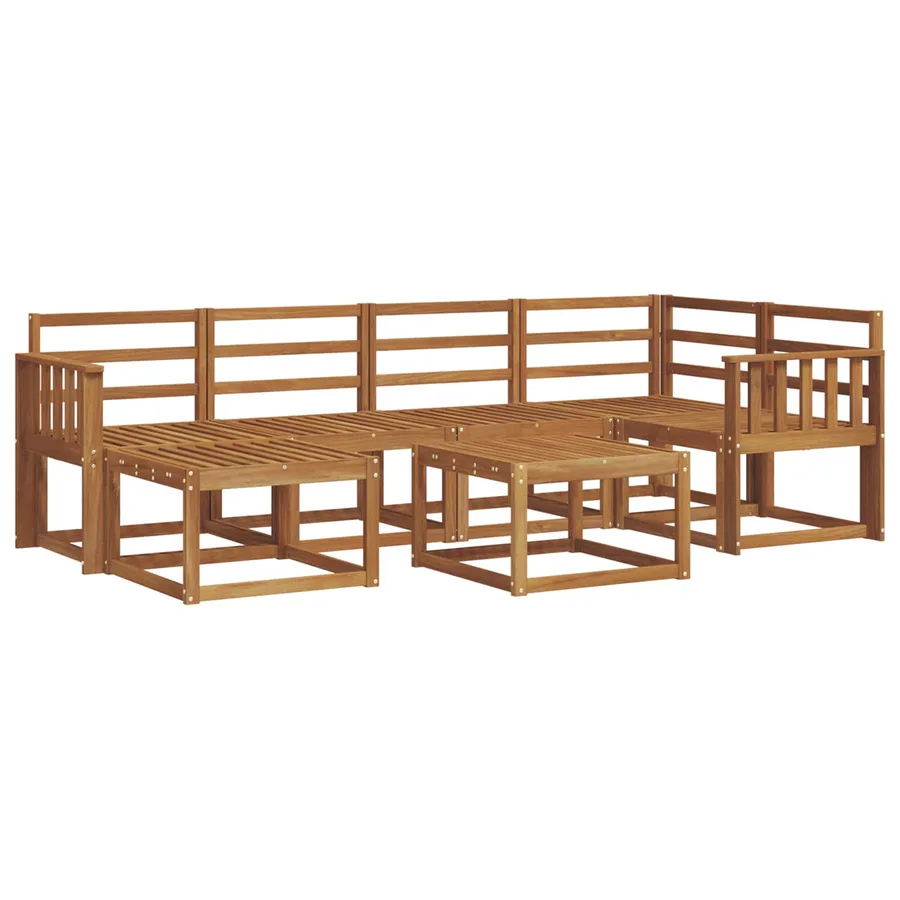 Ensemble de canapés d'extérieur 7 pcs Naturel - 2