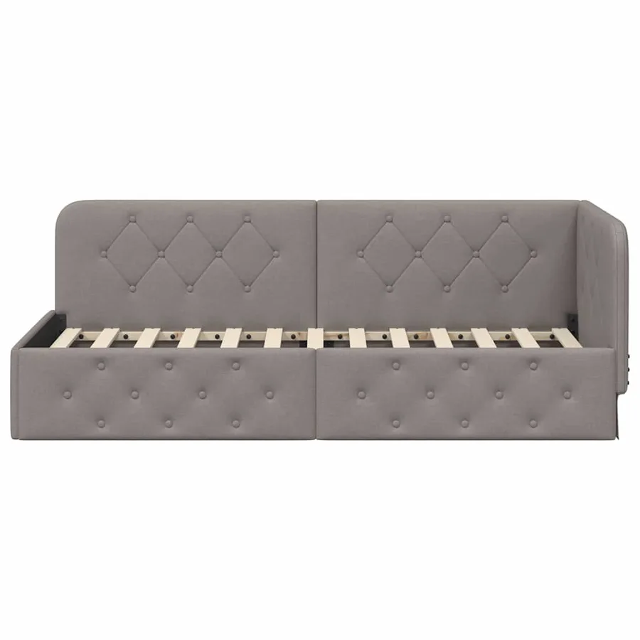 Cadre de lit d'angle Taupe 80 x 200 cm tissu - 5