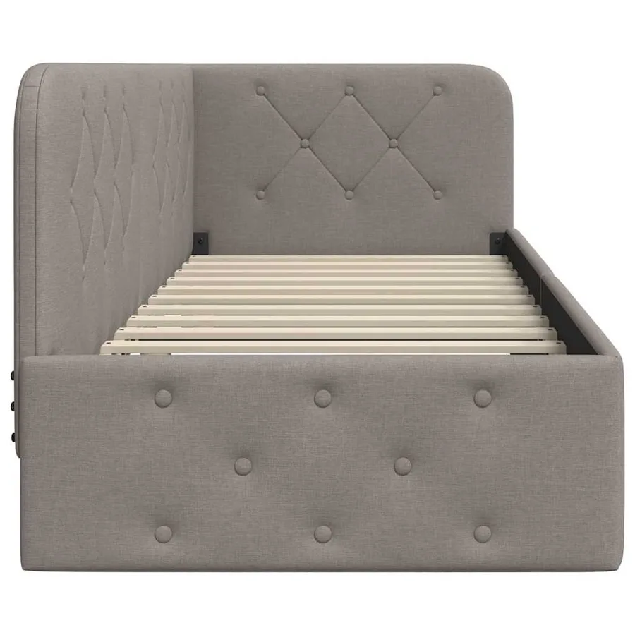 Cadre de lit d'angle Taupe 80 x 200 cm tissu - 6