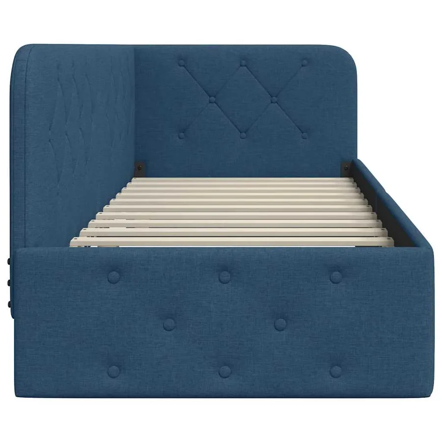 Cadre de lit d'angle Bleu 80 x 200 cm tissu - 6