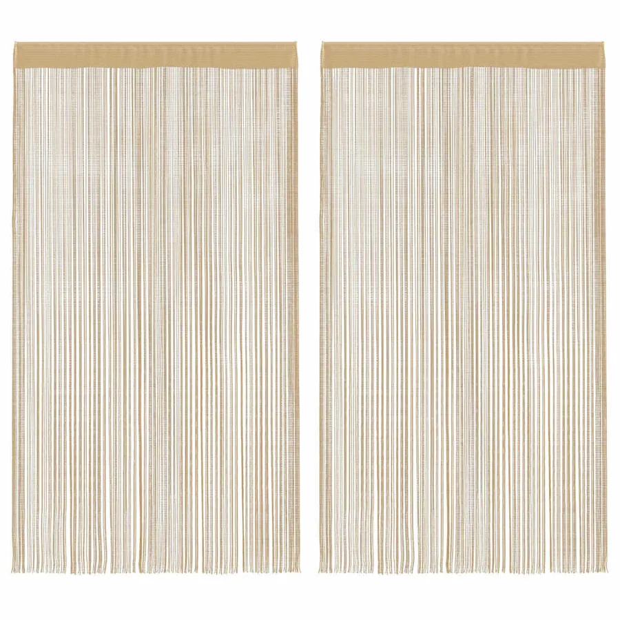 Rideau en fils 2 pcs 100 x 250 cm Beige