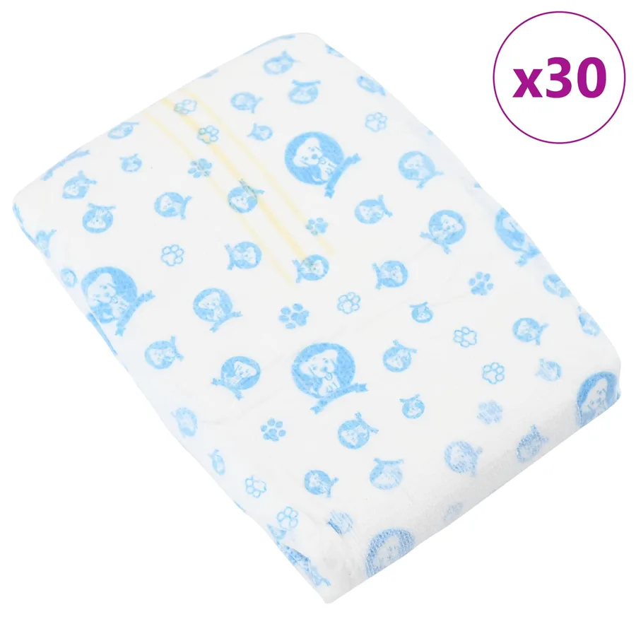 Protection Hygiénique Jetable pour Chien Mâle 30 pcs Blanc M - 4