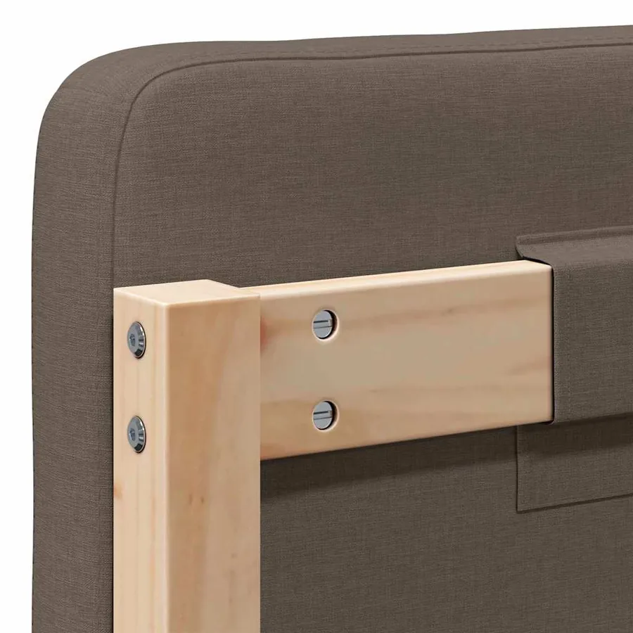 Tête de lit capitonnée Marron et Taupe 90 cm Pin massif - 10
