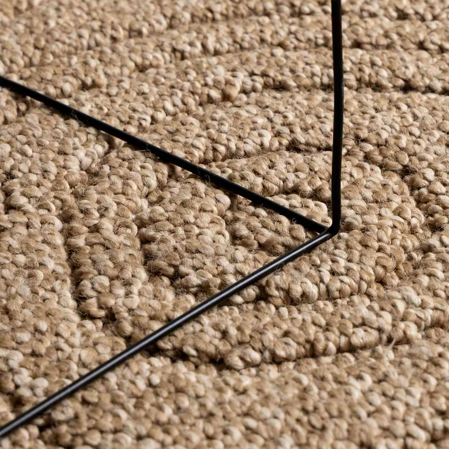 Tapis de surface Rond Moiré AGIRA Naturel Ø 200 CM Polyester - 5