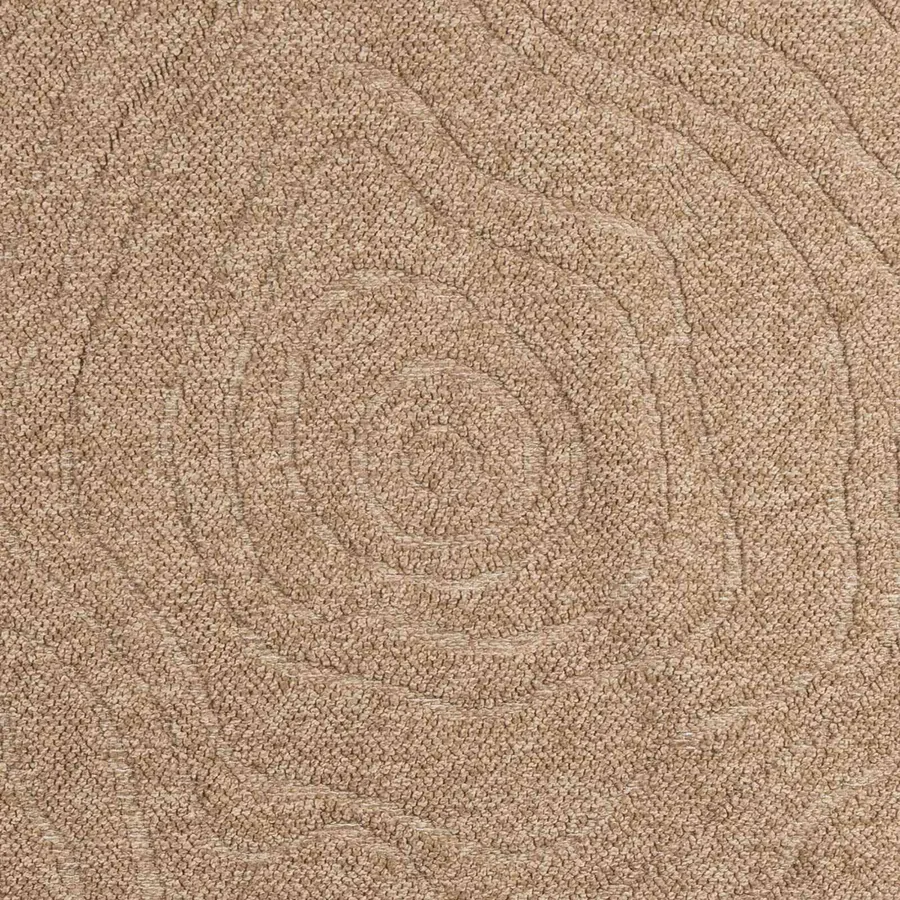 Tapis de surface Rond Moiré AGIRA Naturel Ø 200 CM Polyester - 7