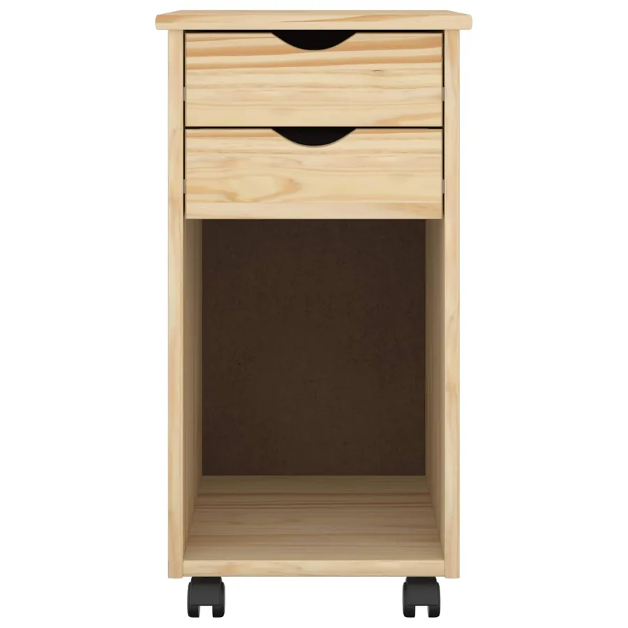 Cabinet roulant Marron 34 x 39 x 65,5 cm Pin massif - 4