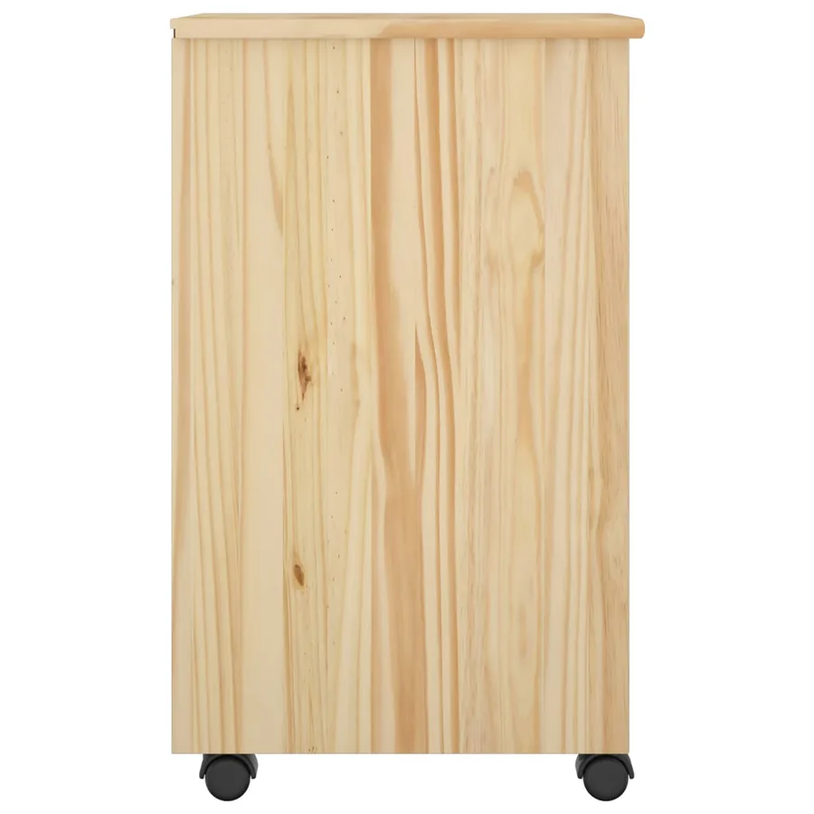 Cabinet roulant Marron 34 x 39 x 65,5 cm Pin massif - 5