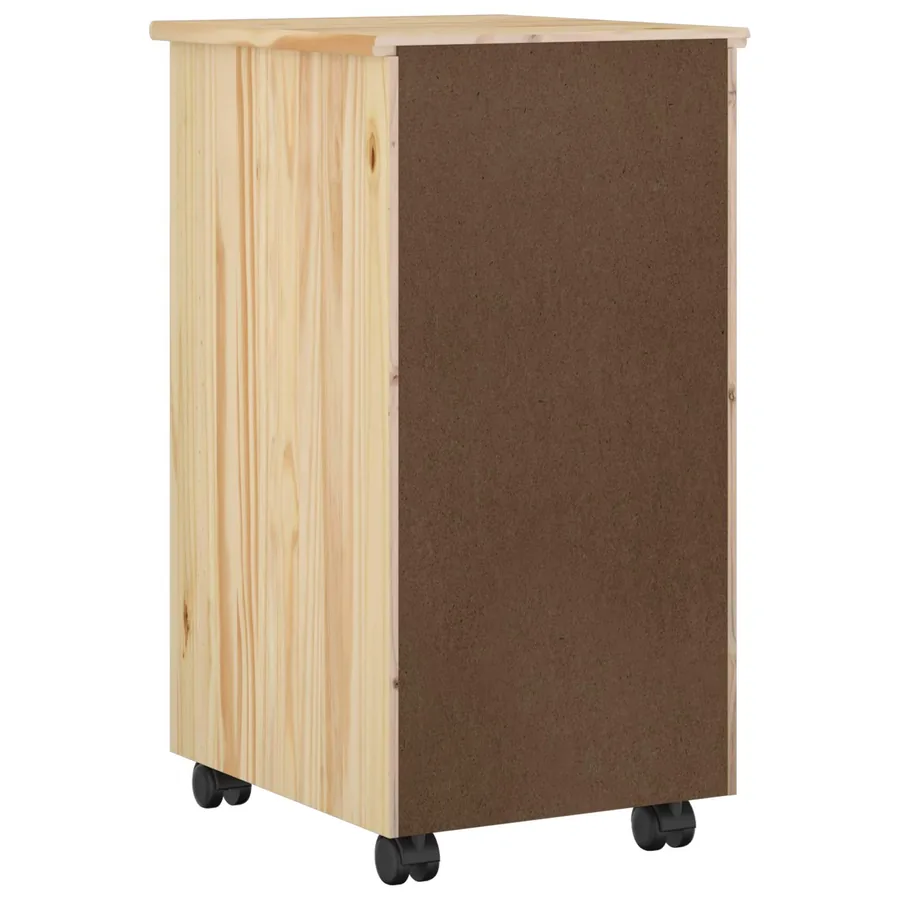 Cabinet roulant Marron 34 x 39 x 65,5 cm Pin massif - 6
