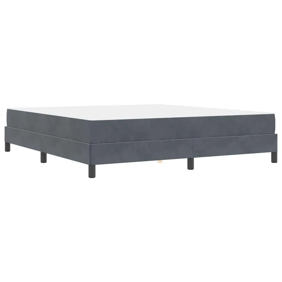 Lit à ressorts avec matelas Gris foncé 180 x 210 cm tissu - 7