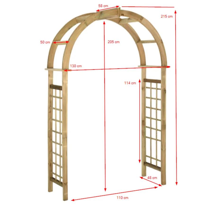 Arche avec treillis Bois de pin vert imprégné - 6