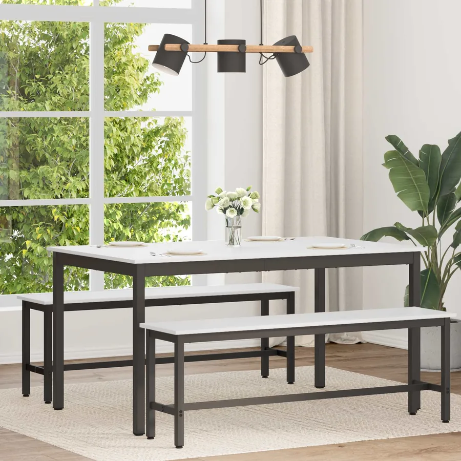 Table de salle à manger / Table de repas Blanc 150 x 90 x 75 cm