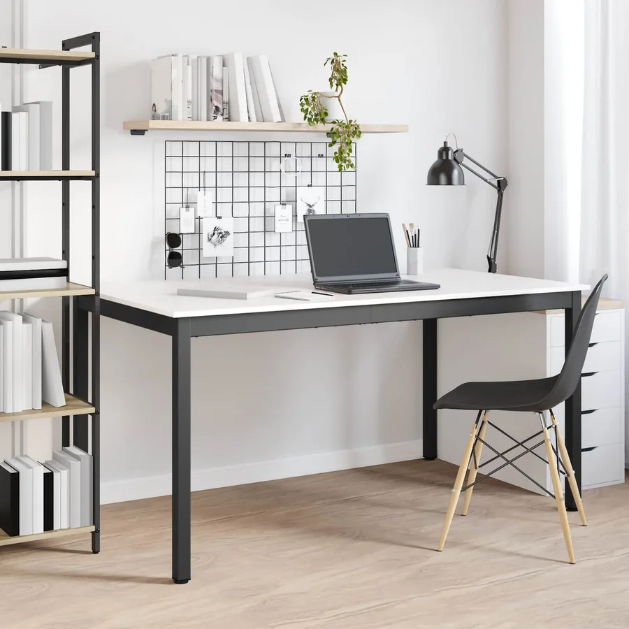Table de salle à manger / Table de repas Blanc 150 x 90 x 75 cm - 4