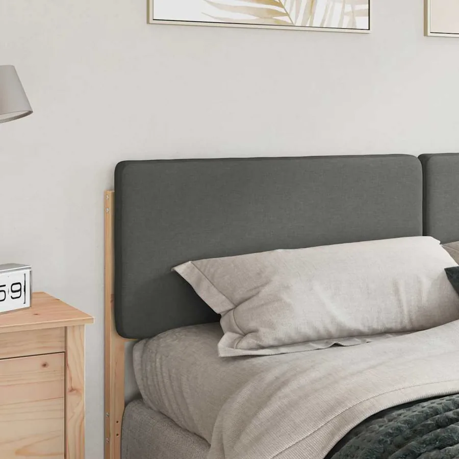 Tête de lit capitonnée Marron et gris clair 180 cm Pin massif - 3