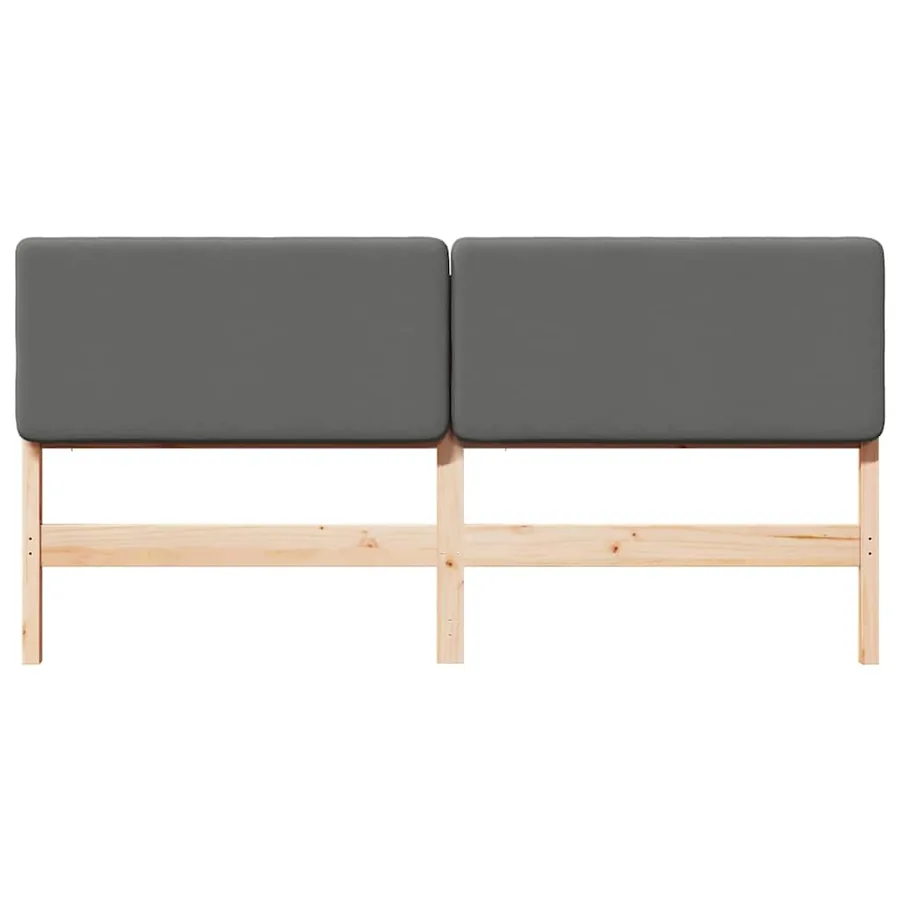 Tête de lit capitonnée Marron et gris clair 180 cm Pin massif - 4
