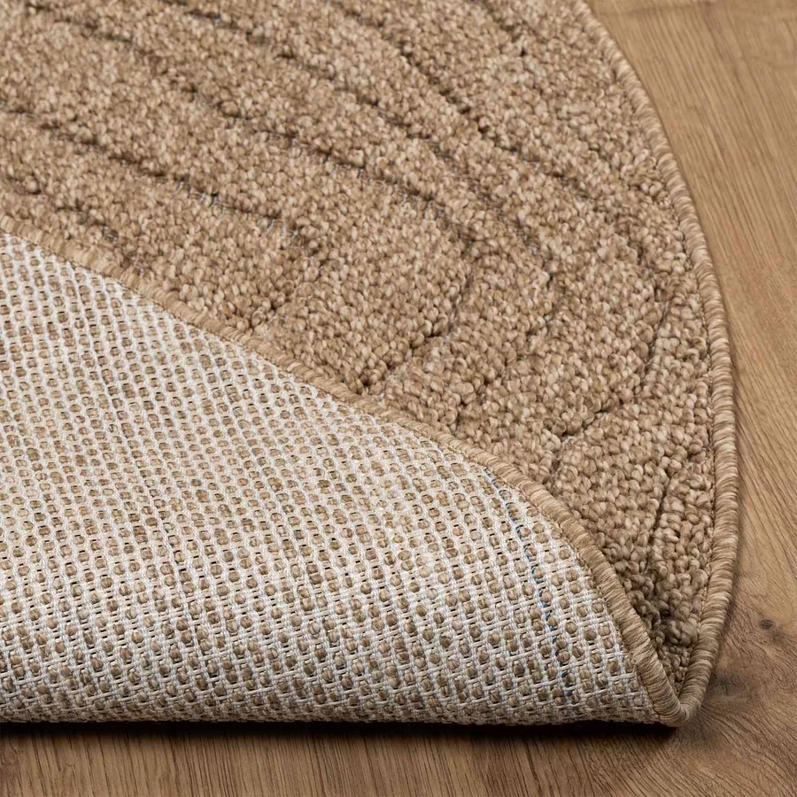 Tapis de surface Rond Moiré AGIRA Naturel Ø 120 CM Polyester - 4