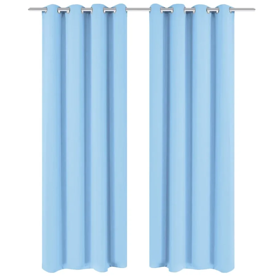 Rideau avec œillets métalliques 2 pcs 135 x 175 cm Turquoise