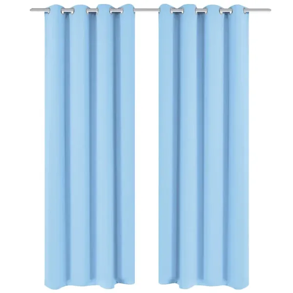 Rideau avec œillets métalliques 2 pcs 135 x 175 cm Turquoise