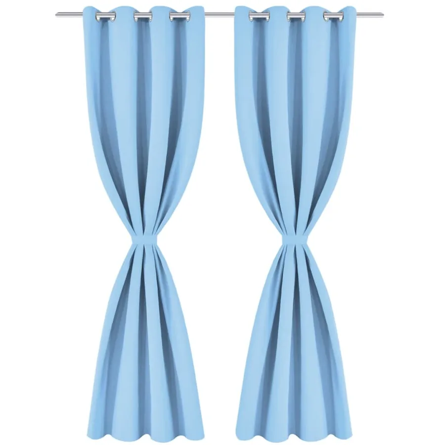 Rideau avec œillets métalliques 2 pcs 135 x 175 cm Turquoise - 2