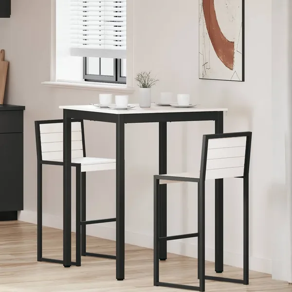 Table de bar Blanc 80 x 80 x 105 cm Bois de pin massif