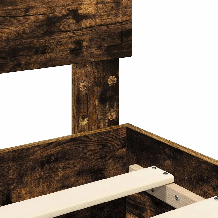 Cadre de lit Chêne fumé 150 x 200 cm Bois d'ingénierie - 11