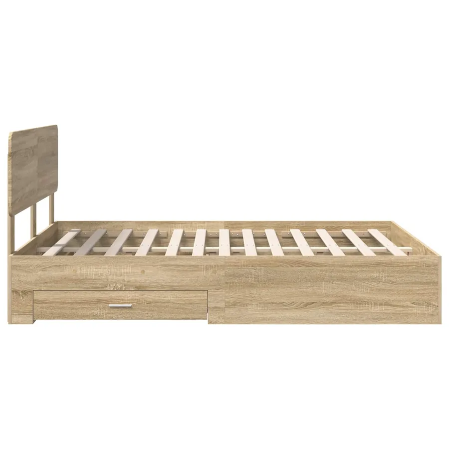 Cadre de lit Chêne Sonoma 150 x 200 cm Bois d'ingénierie - 9