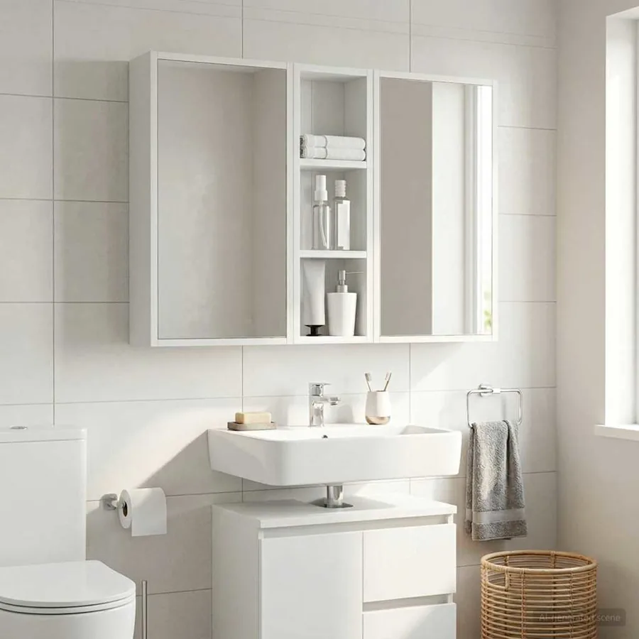 Armoire murale de salle de bain Blanc 20 x 10 x 60,5 cm