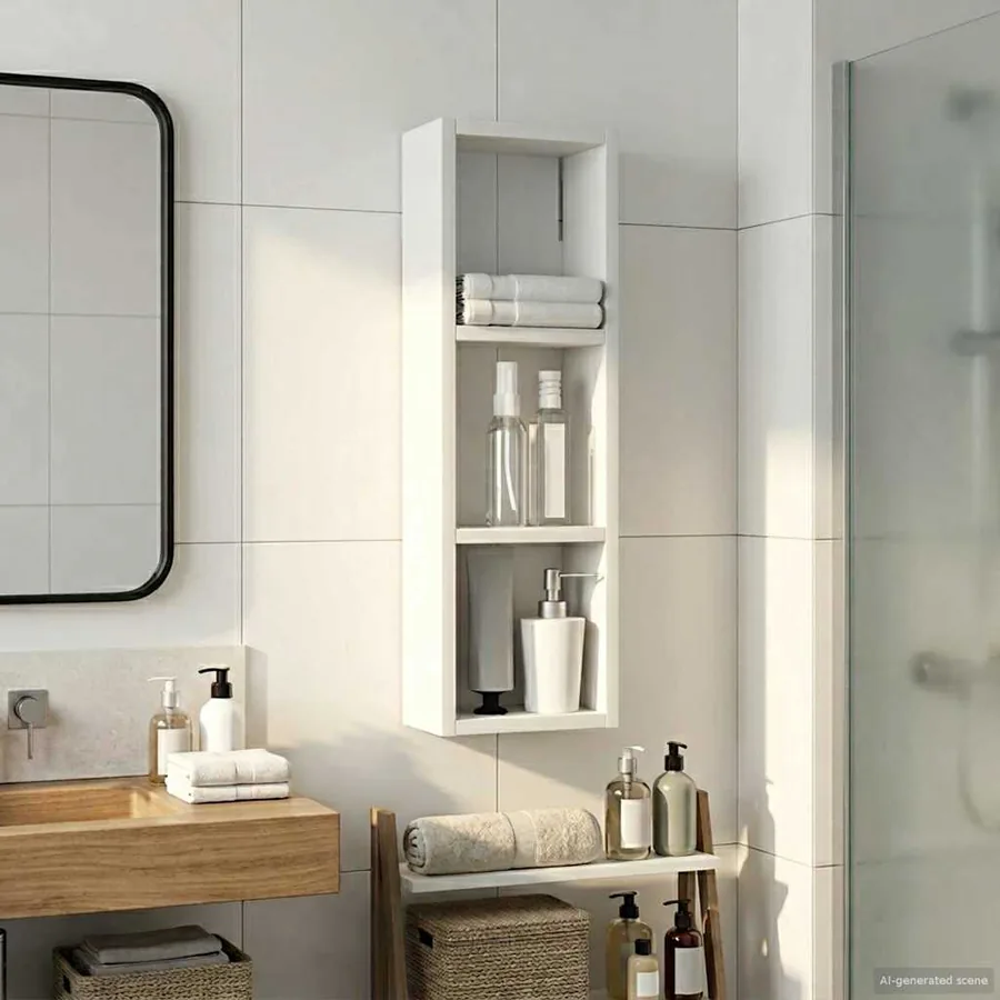 Armoire murale de salle de bain Blanc 20 x 10 x 60,5 cm - 4
