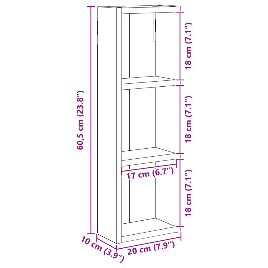 Armoire murale de salle de bain Blanc 20 x 10 x 60,5 cm - 8