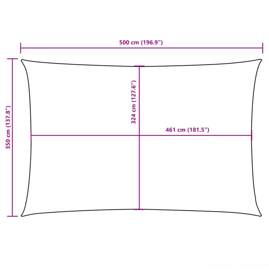 Voile de parasol tissu oxford rectangulaire 3,5x5 m crème - 10
