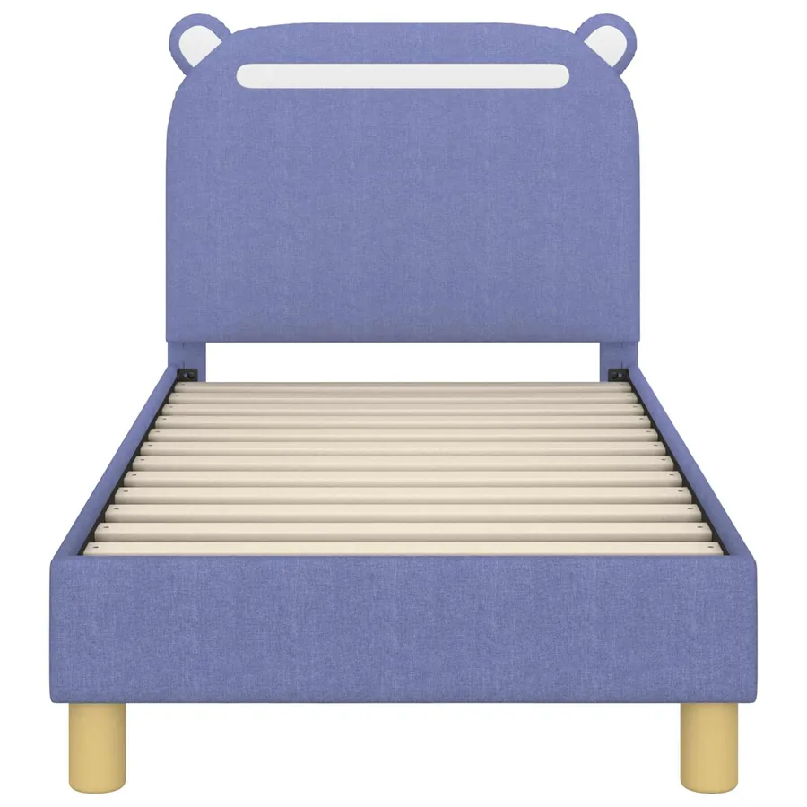 Cadre de lit pour tout-petit avec tête de lit Bleu denim Tissu - 5
