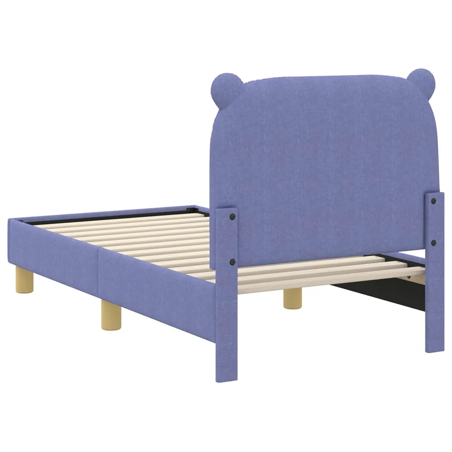 Cadre de lit pour tout-petit avec tête de lit Bleu denim Tissu - 7