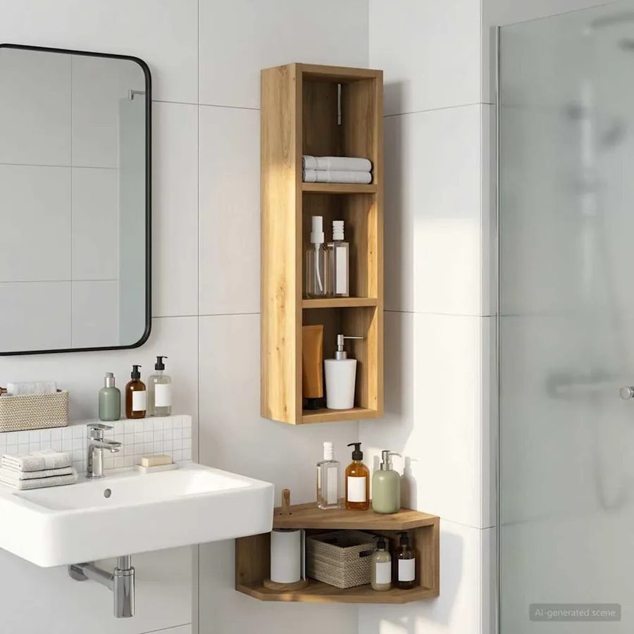 Armoire murale de salle de bain Chêne artisan 20 x 14 x 70 cm