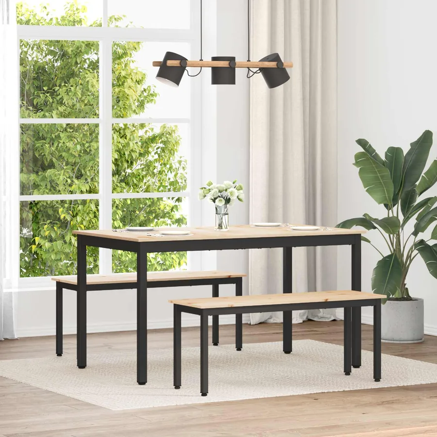 banc Naturel 110 x 35 x 45 cm Bois de pin massif