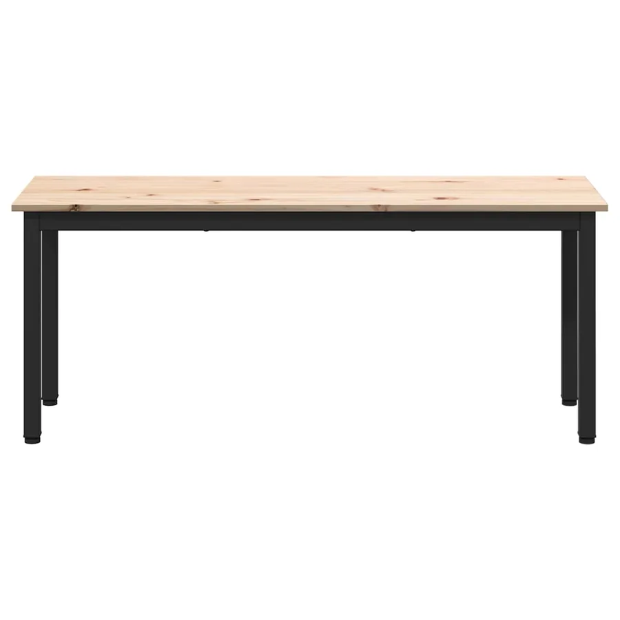 banc Naturel 110 x 35 x 45 cm Bois de pin massif - 5
